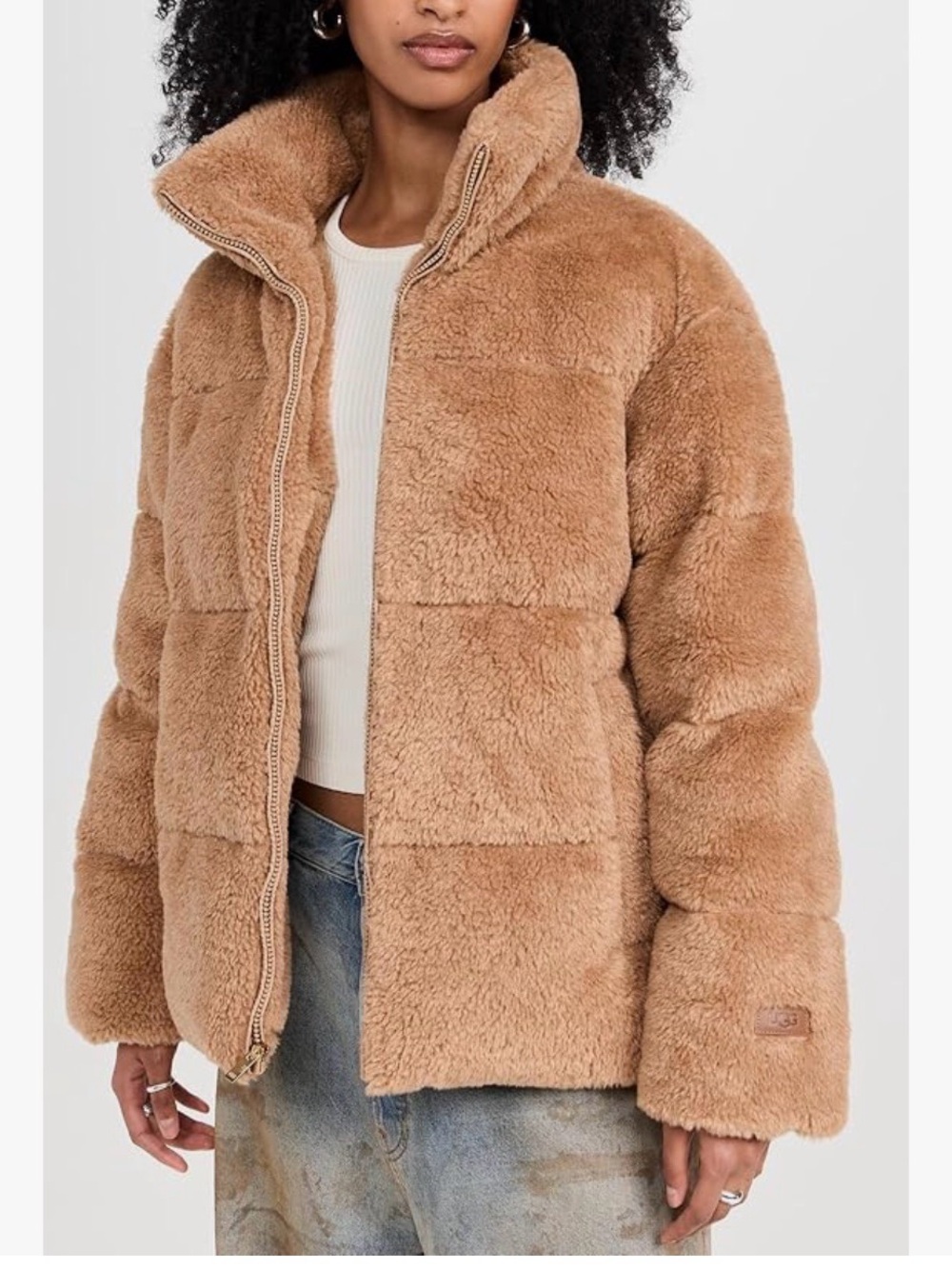 UGG Plush Teddy Jacket in Chestnut Brown
